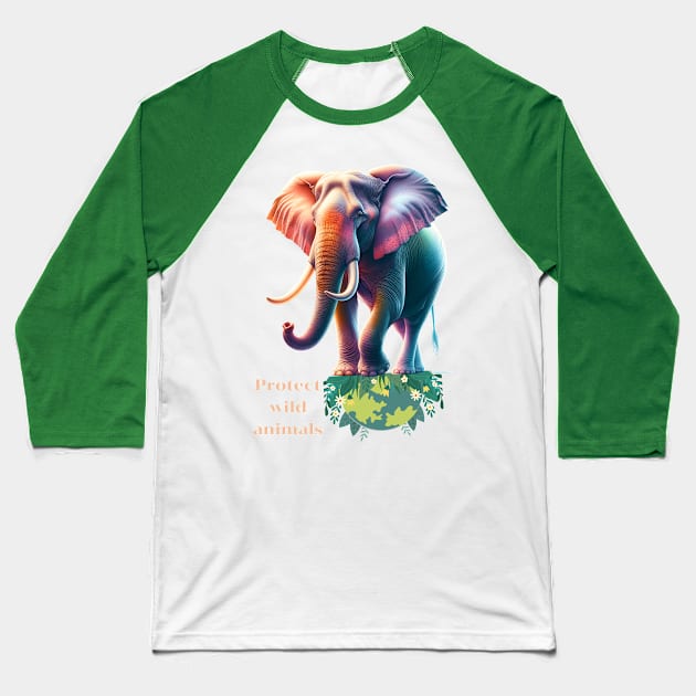 Protect wild animals Baseball T-Shirt by Sravudh Snidvongs